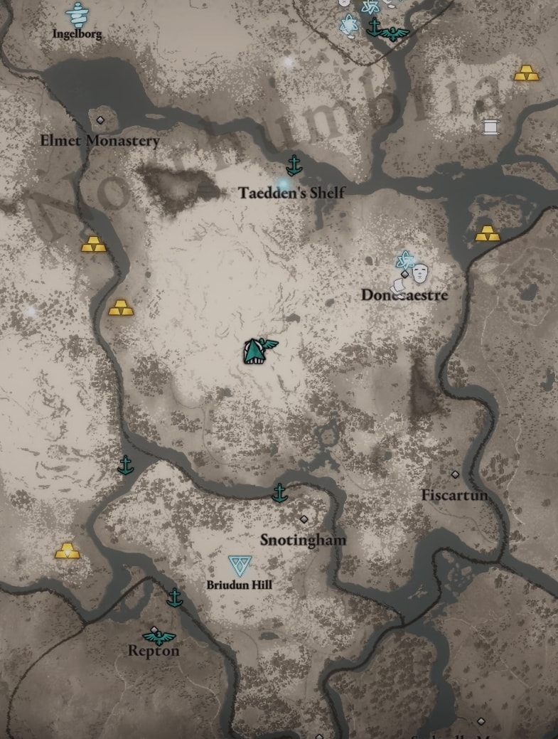 Venutius Tomb Location Map