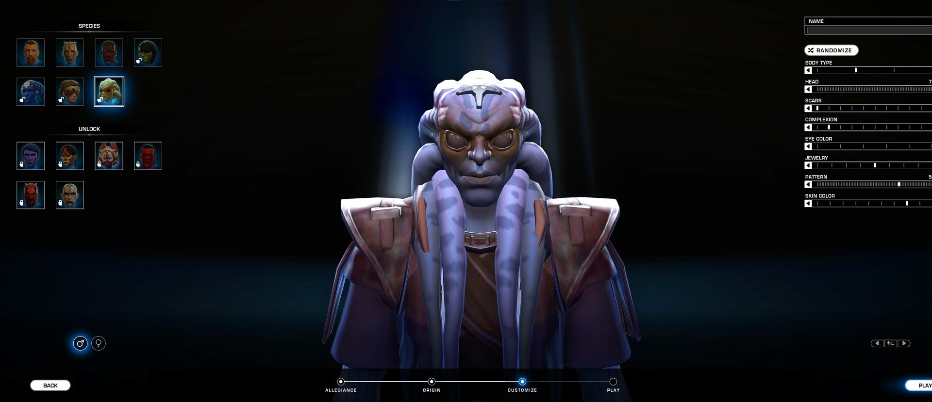 SWTOR 7.0 PTS - New Character Creator - Customization