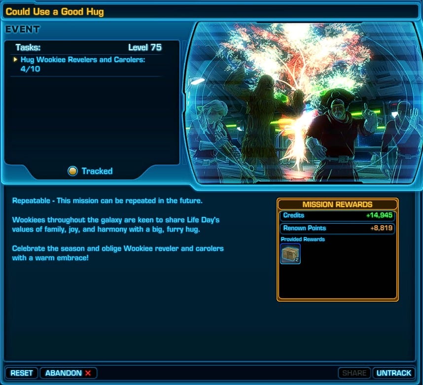 Could Use a Good Hug Mission - SWTOR Life Day Guide