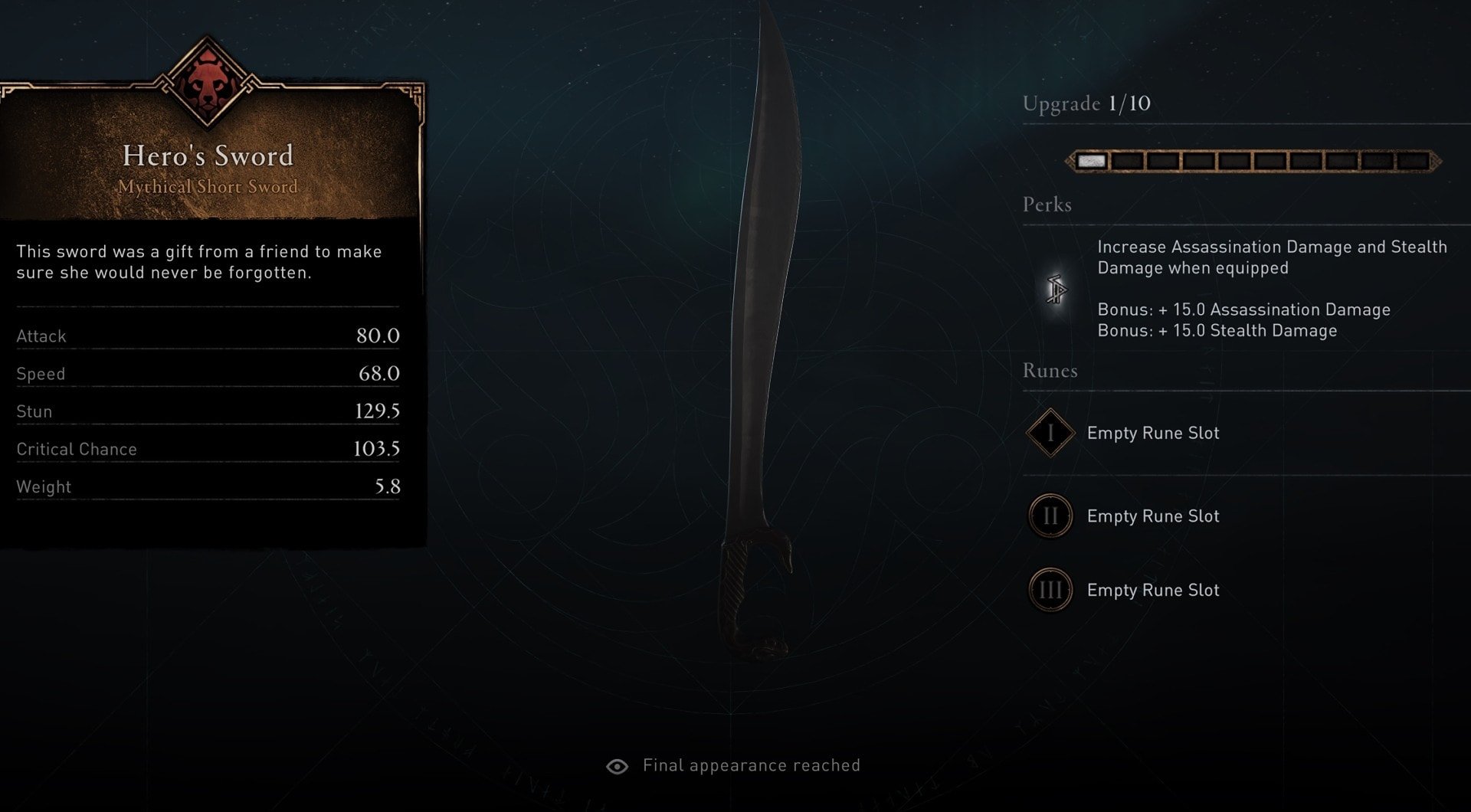 Hero's Sword in AC Valhalla