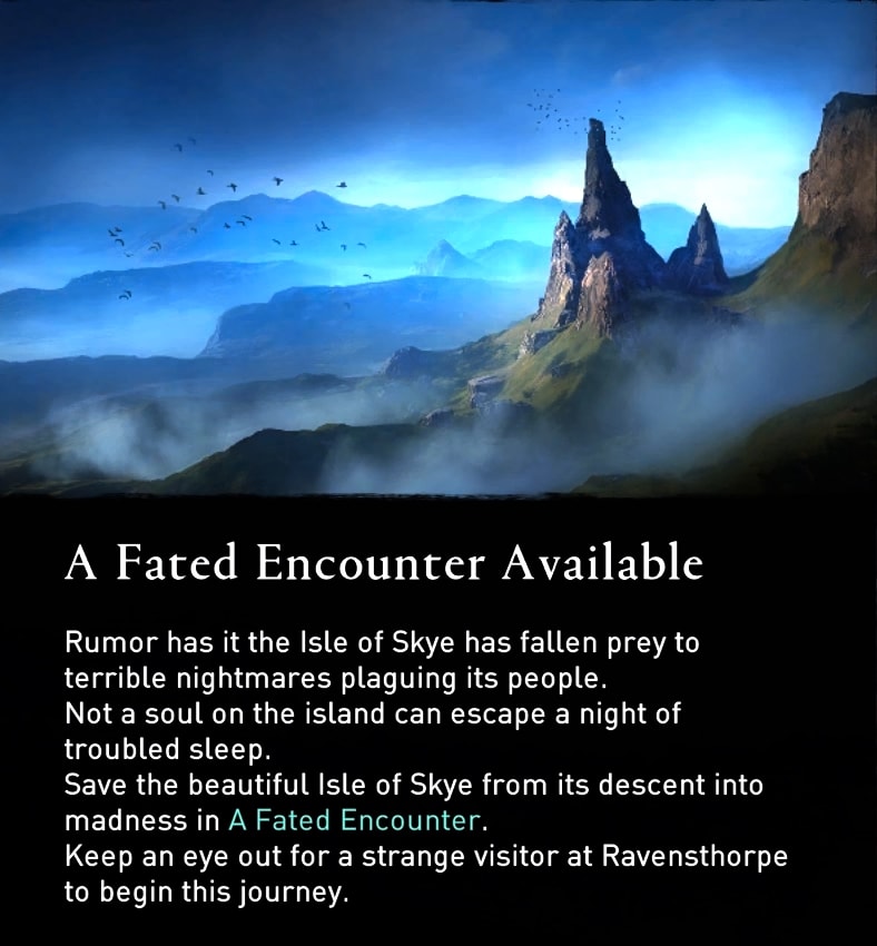 How to start A Fated Encounter Story Arc in AC Valhalla - Intro Screen
