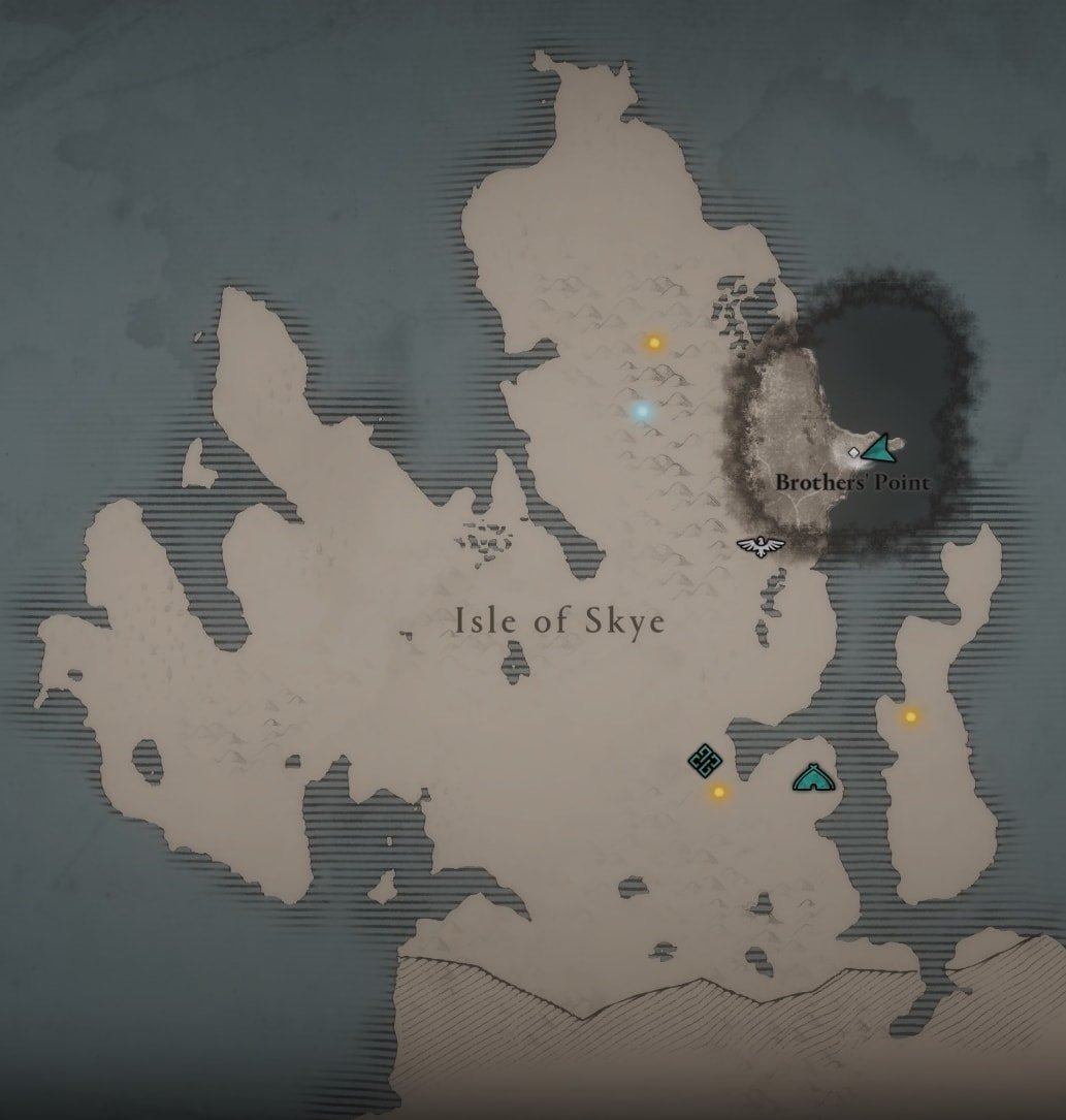 Map of Isle of Skye in AC Valhalla