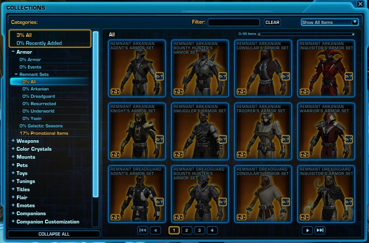 SWTOR Remnant Armor Sets