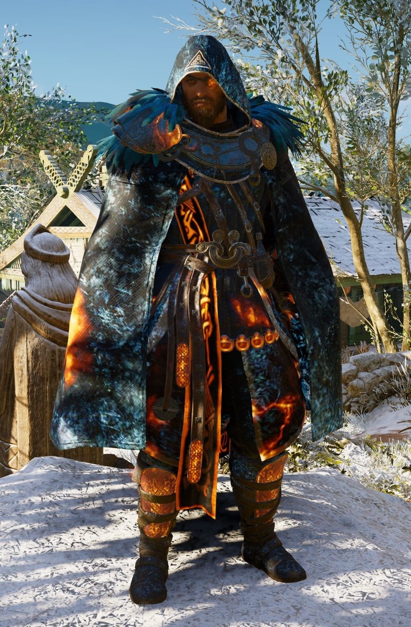 AC Valhalla Twilight Armor Set - Front with Hood Up