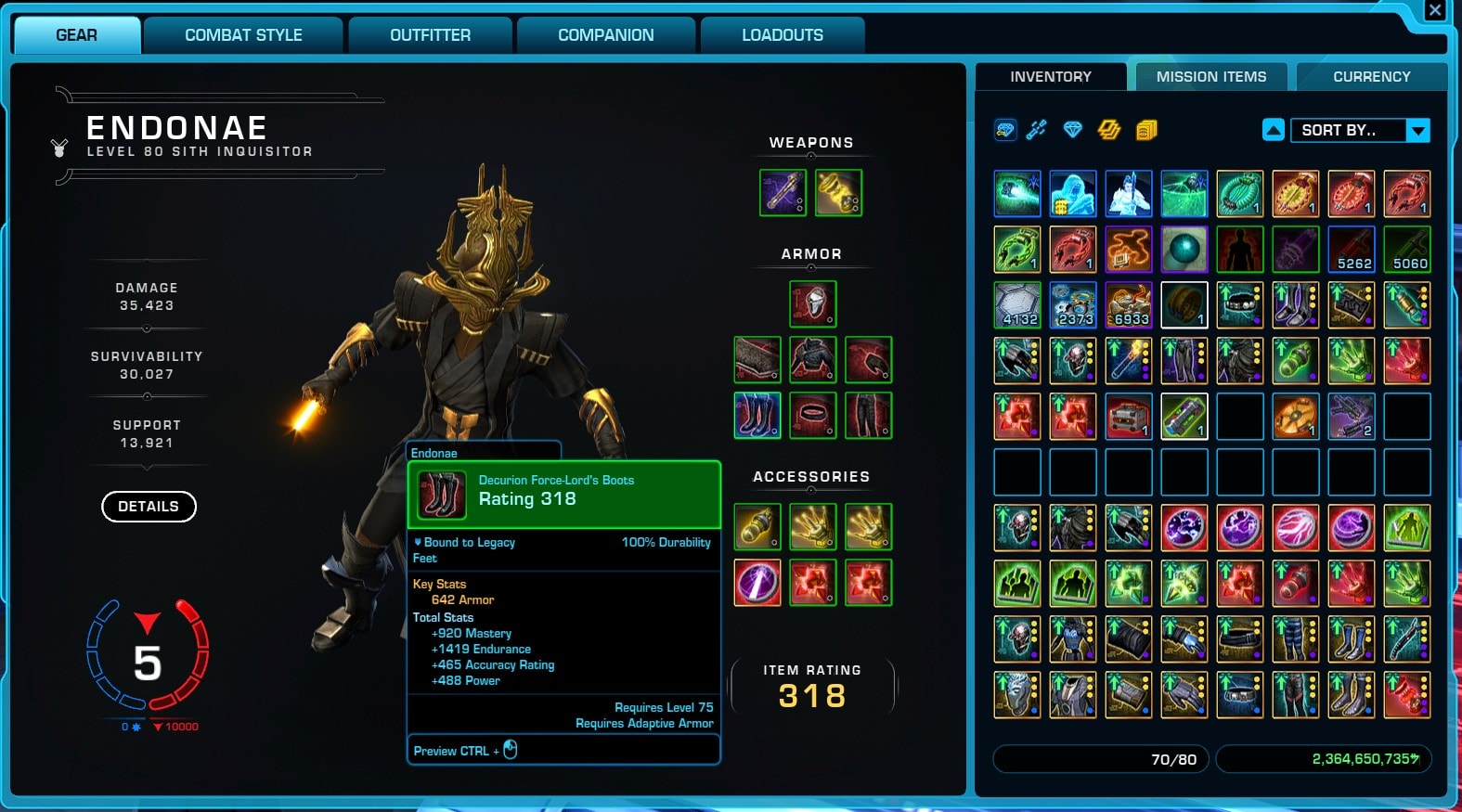 Gearing Example for SWTOR 7.0