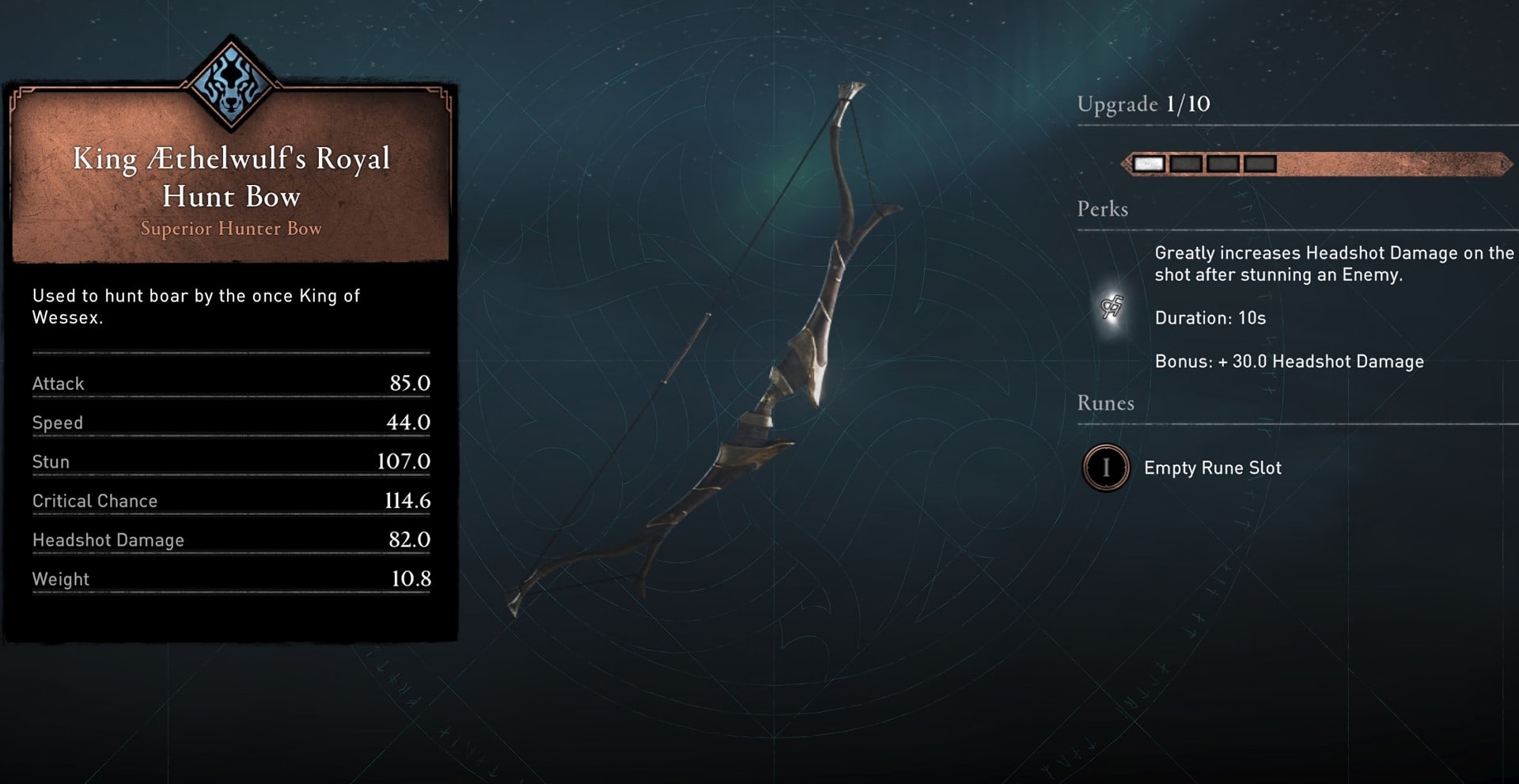 King Athelwulf's Royal Hunt Bow Stats