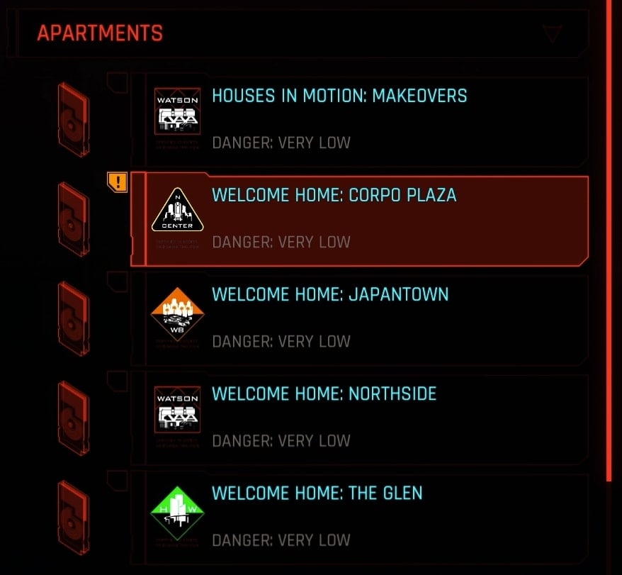 Apartments Tab in the Journal