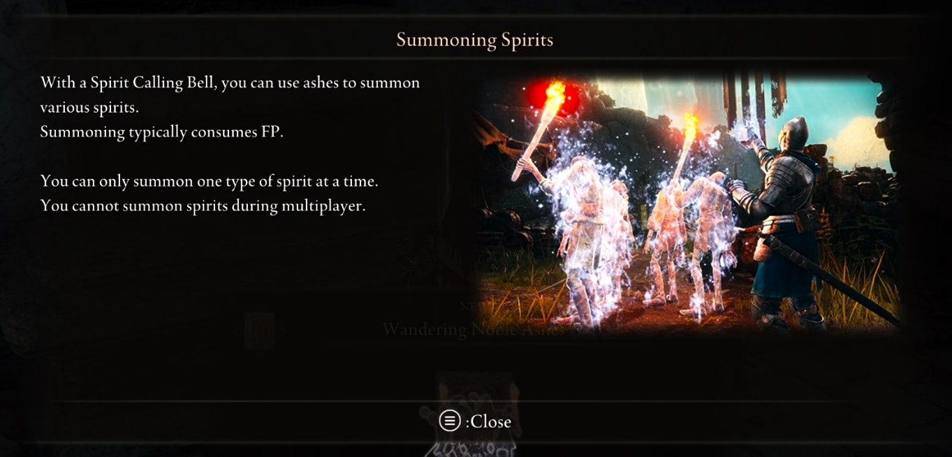 Ashes of spirits in Elden Ring