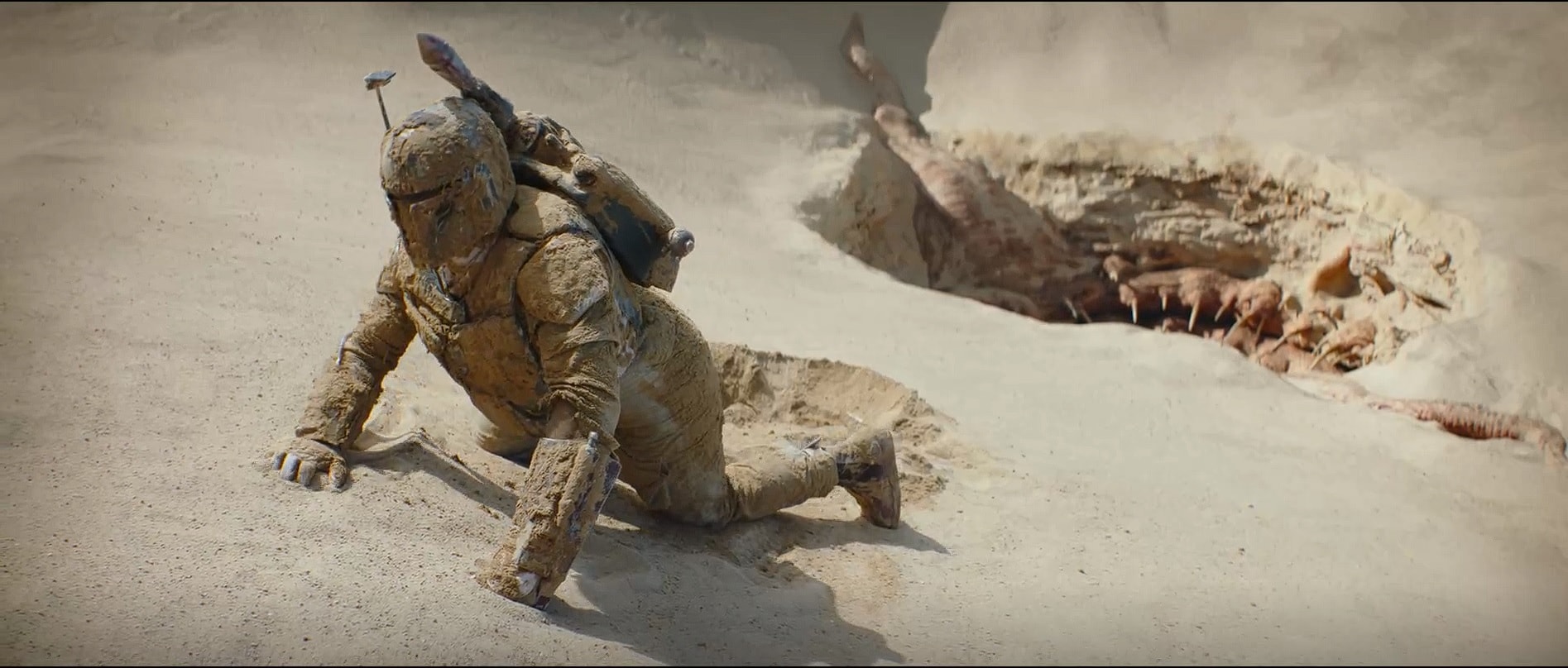 Boba escaping the Sarlacc Pit