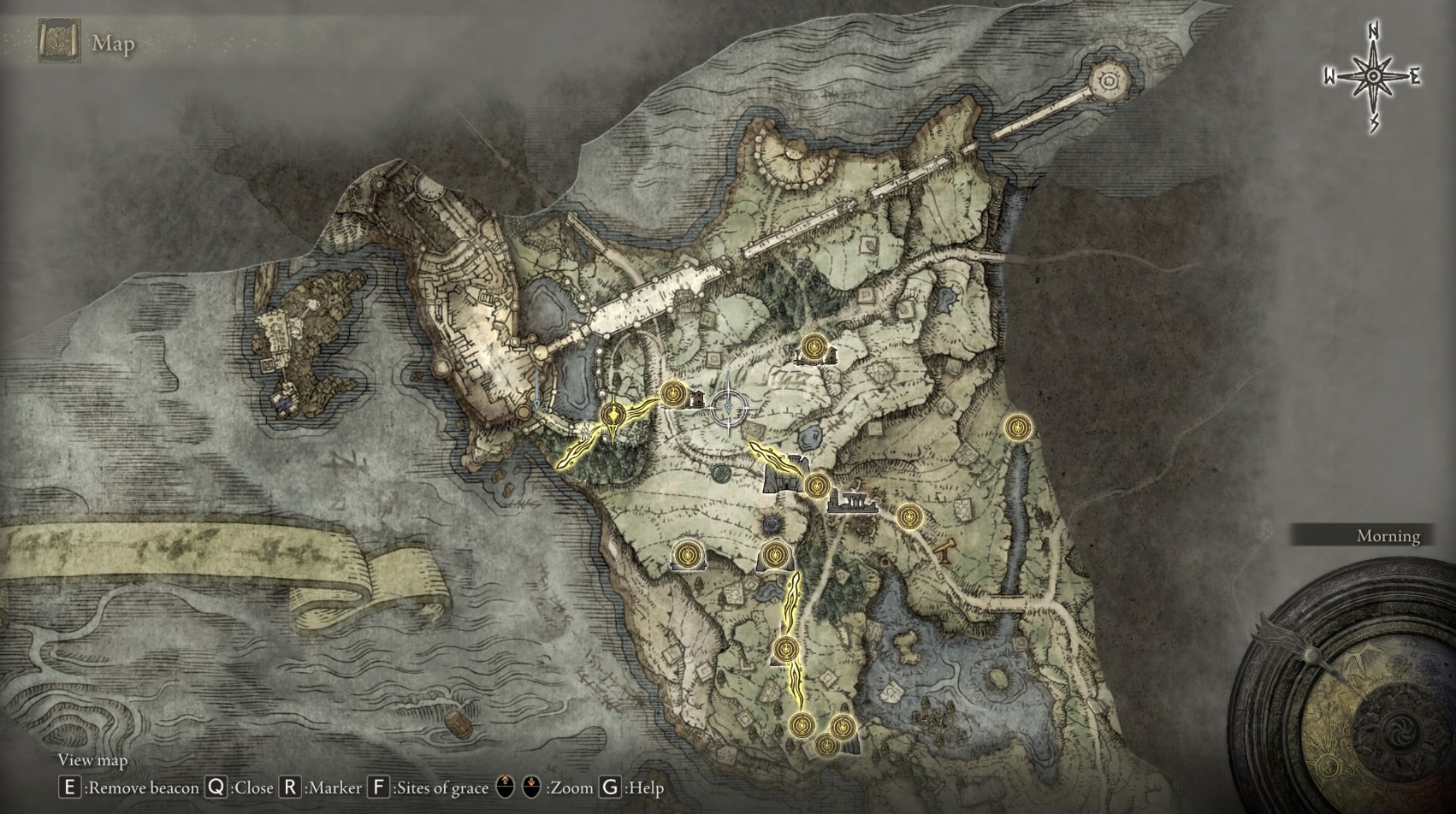 How to navigate the map in Elden Ring using keyboard and mouse