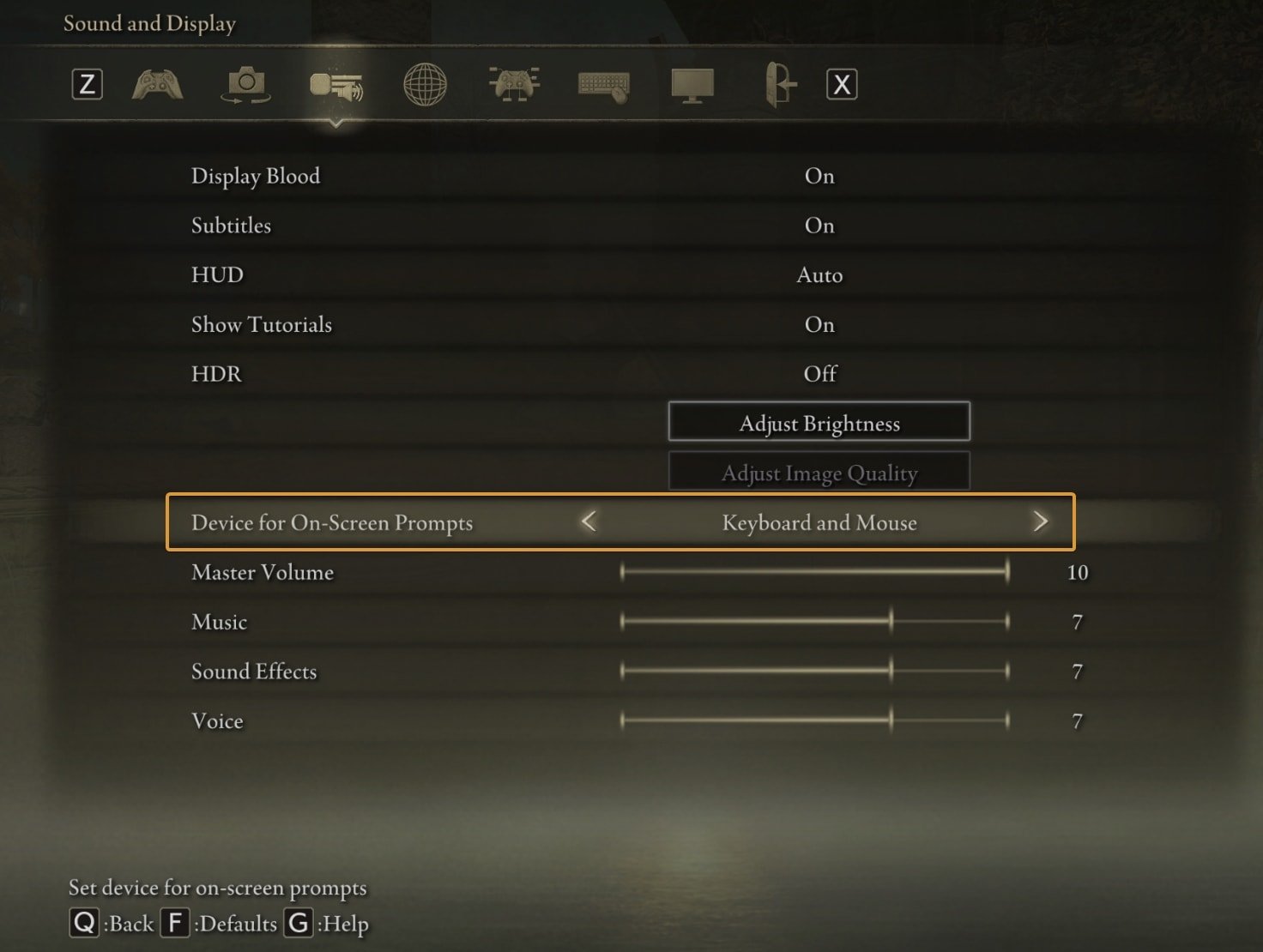 How to show PC keybinds prompts in Elden Ring's menus and in-game