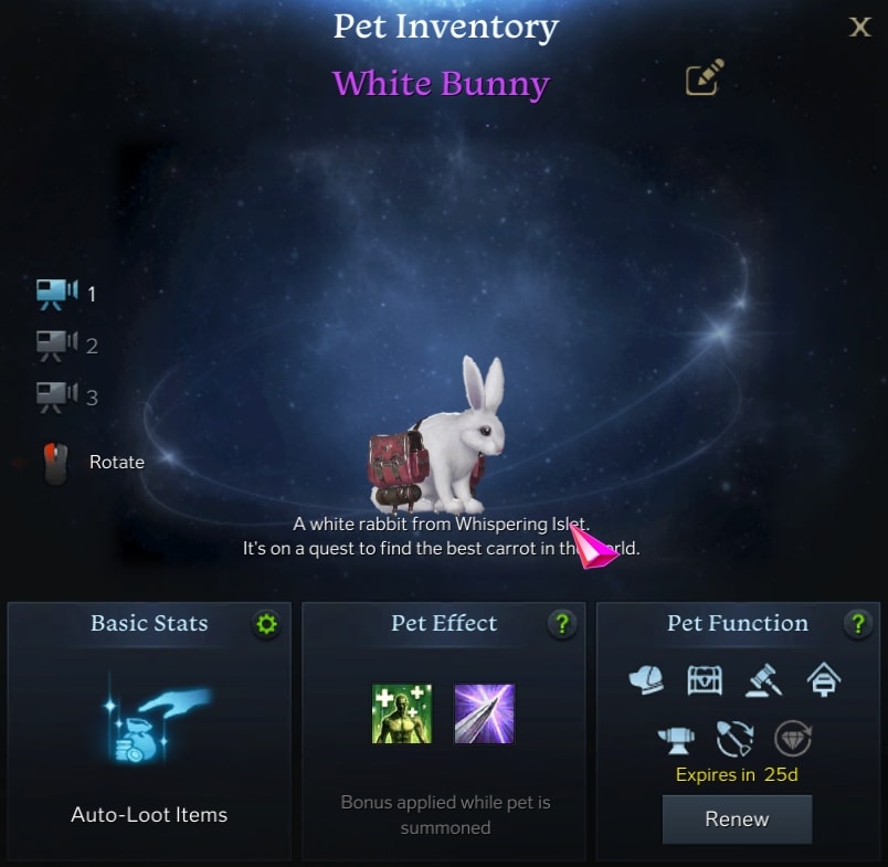 Pet Inventory in Lost Ark