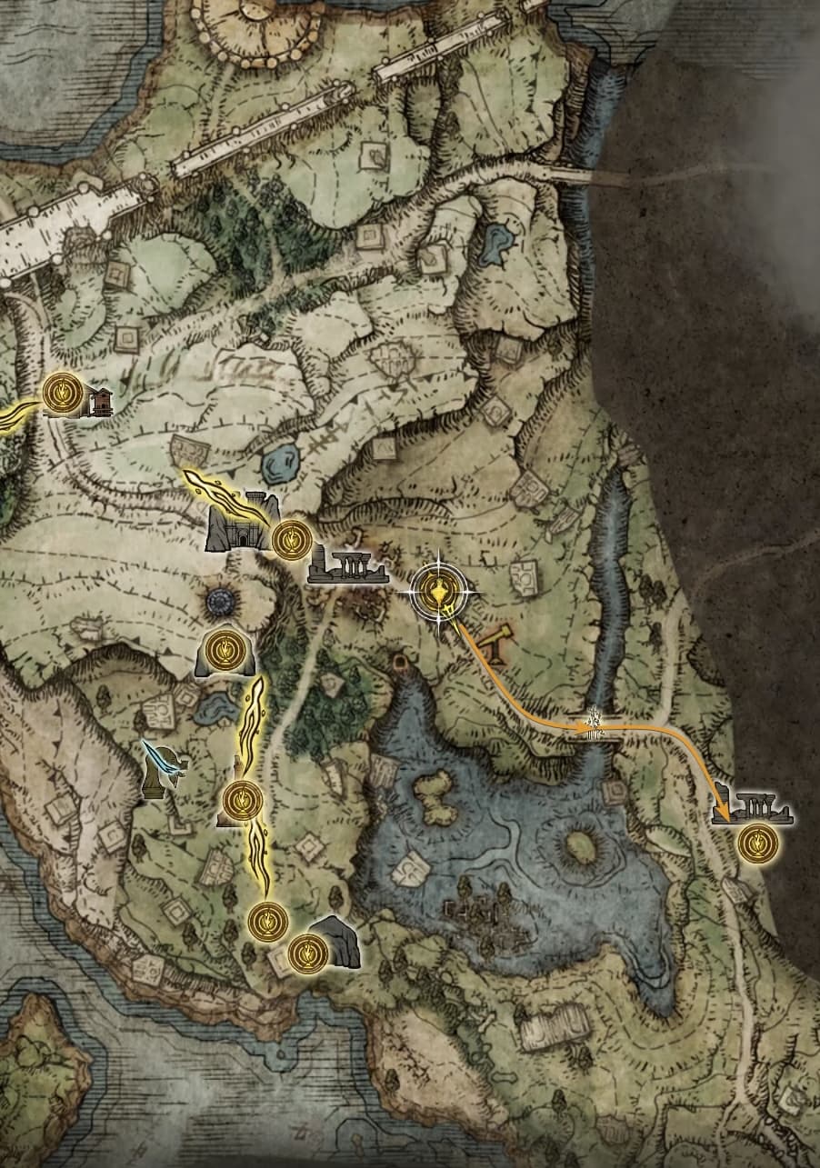 Path to the first sorcery vendor in Elden Ring