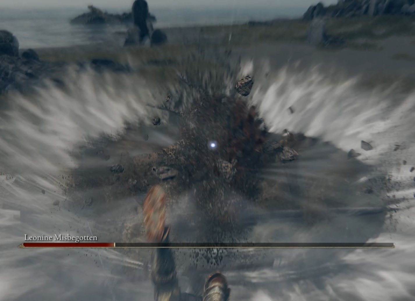 Evading an attack from a boss in Elden Ring