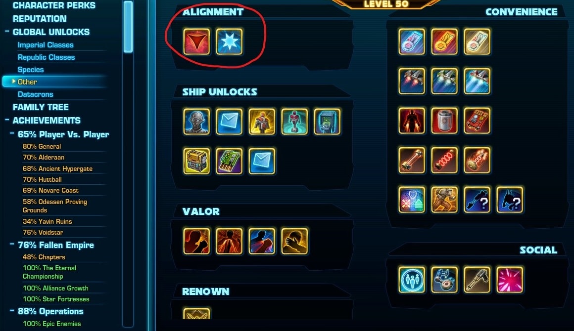 SWTOR Legacy Alignment