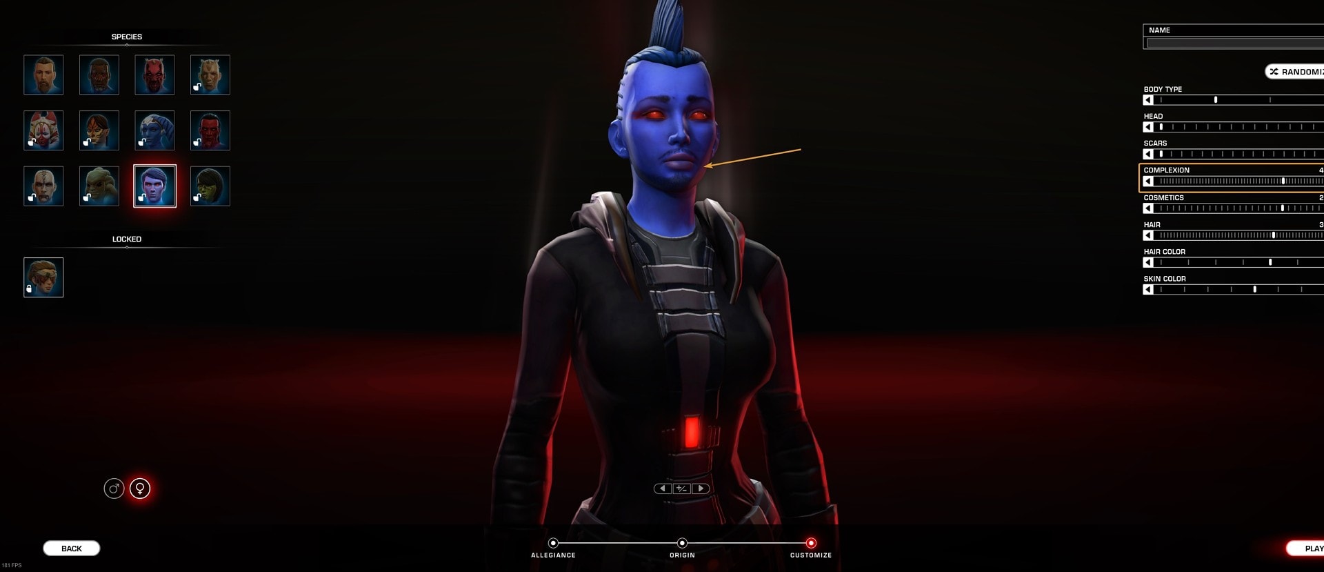 beard on a female character