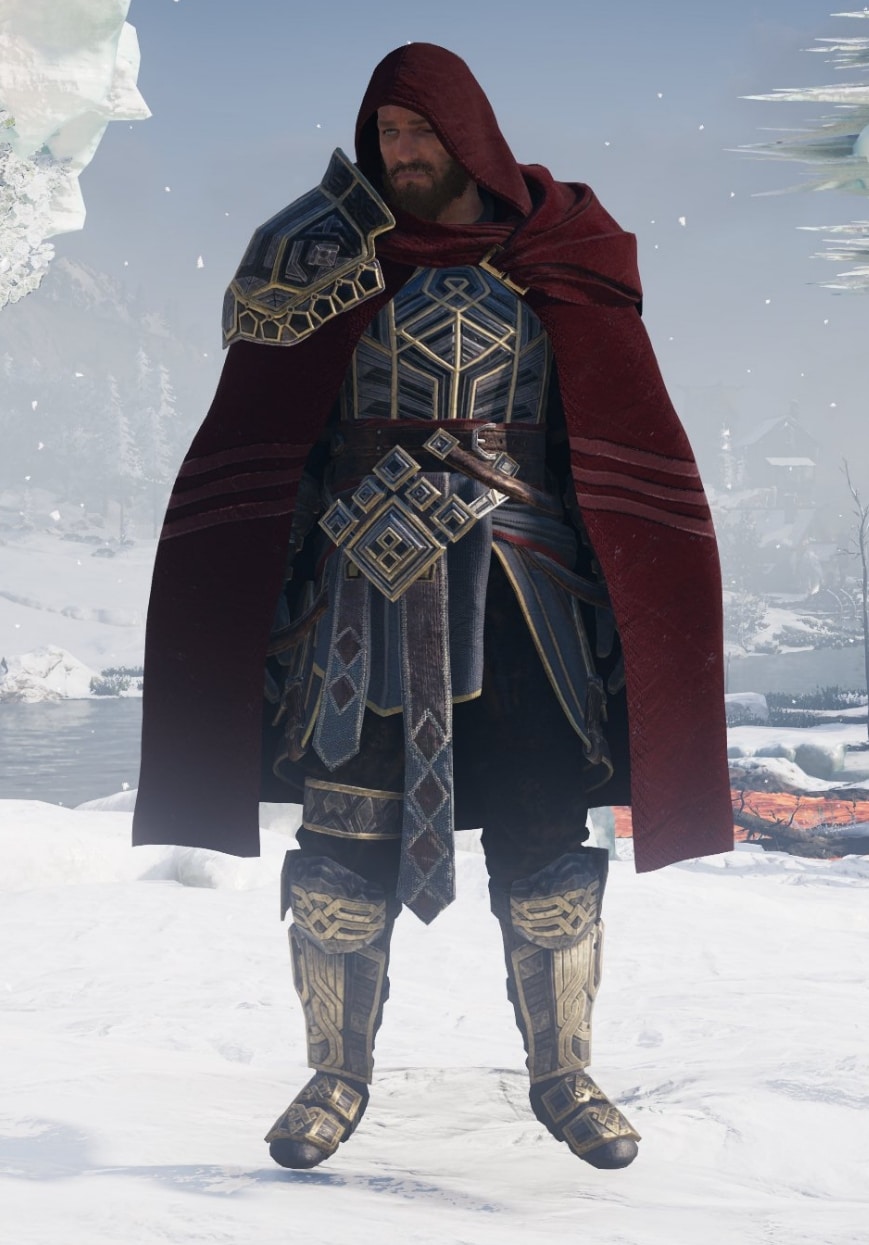 AC Valhalla Dawn of Ragnarok DLC - Dwarven Blacksmith Set - Front Hood