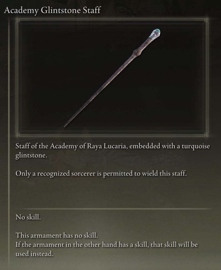 Academy Glintstone Staff description