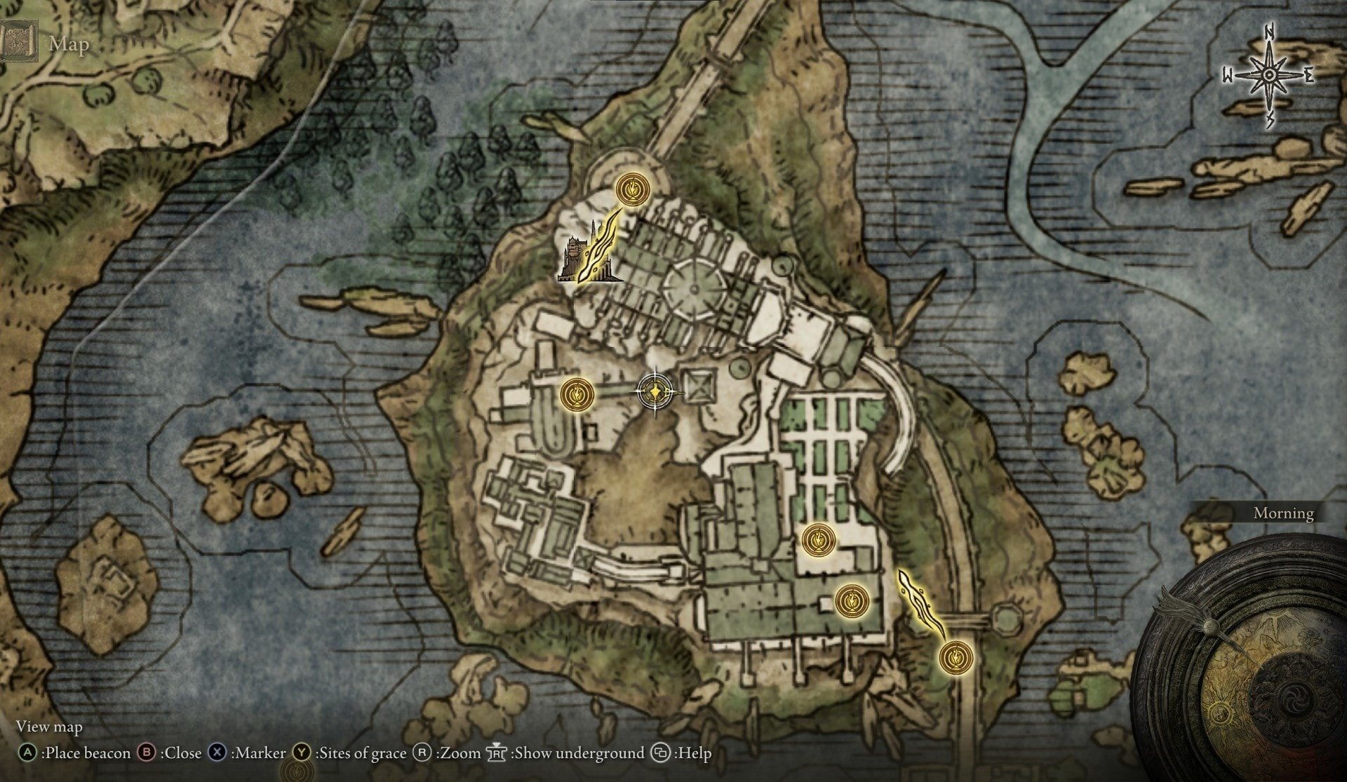 Weapon Locations at the Academy of Raya Lucaria - Azur's Glintstone Staff map