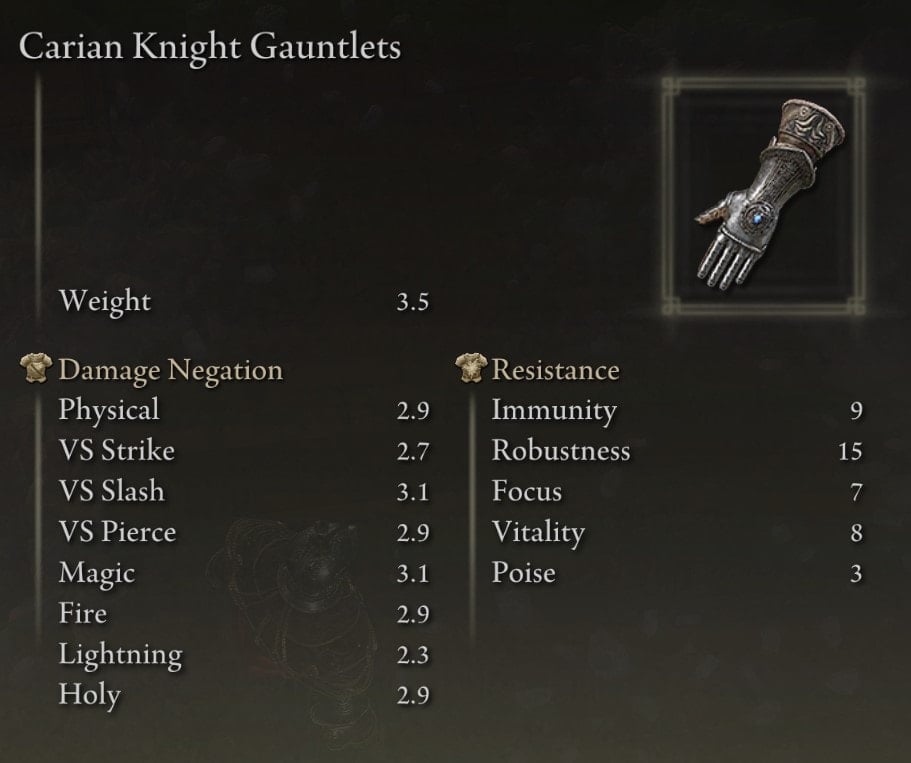 Armor Locations at the Academy of Raya Lucaria - Carian Knight Armor Set gloves stats