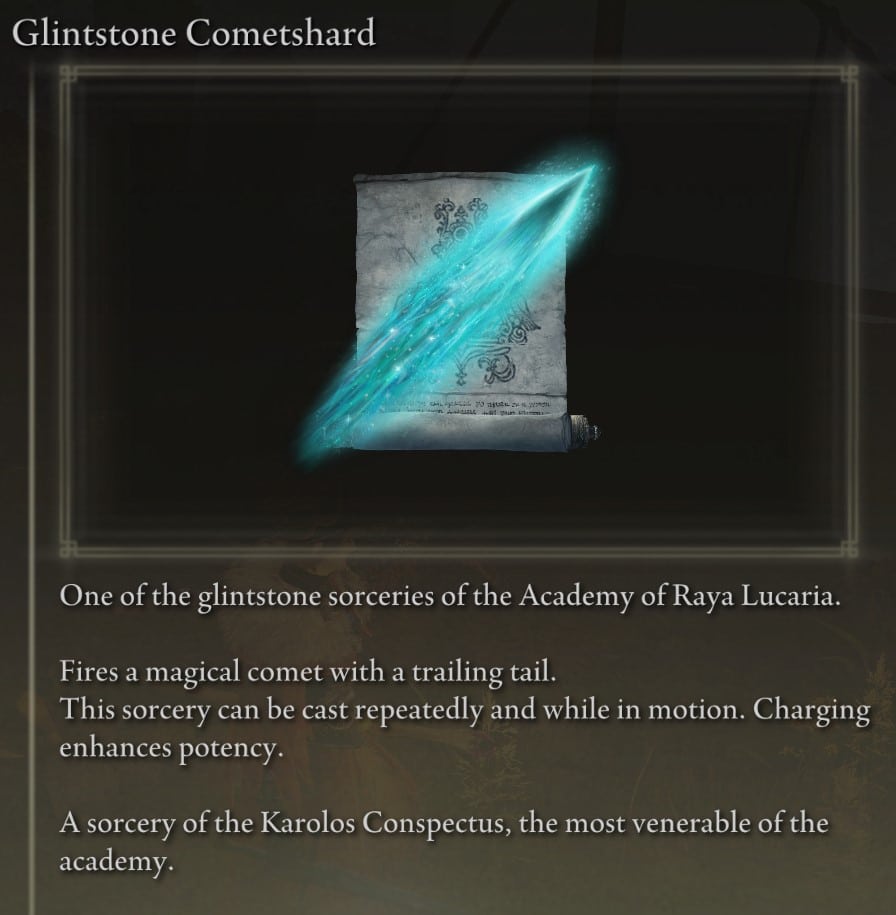 Spell and Incantation Locations at the Academy of Raya Lucaria - Conspectus Scroll description