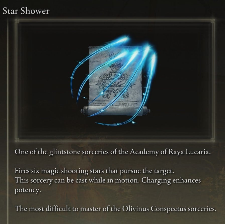 Spell and Incantation Locations at the Academy of Raya Lucaria - Star Shower description