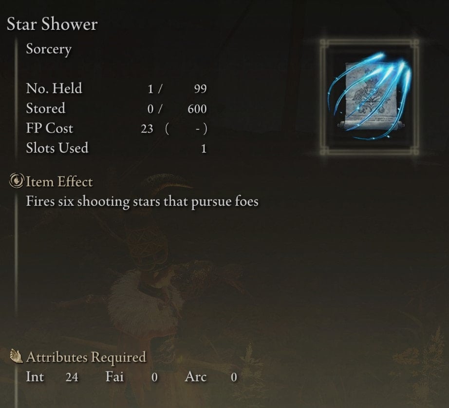 Spell and Incantation Locations at the Academy of Raya Lucaria - Star Shower stats