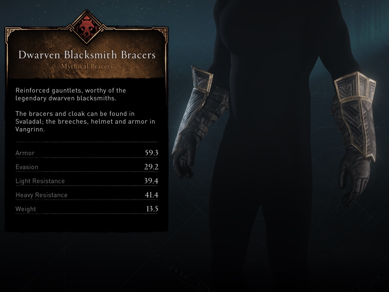 Dwarven Blacksmith Bracers Stats
