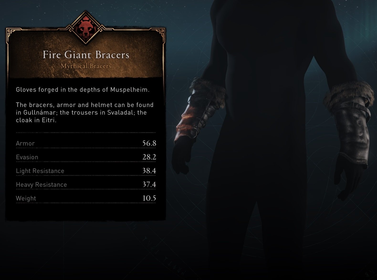 Fire Giant Bracers Stats