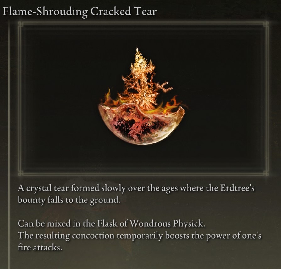 Flame-Shrouding Cracked Tear - Elden Ring