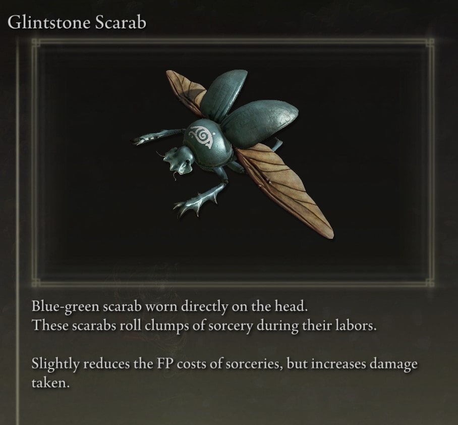 Armor Locations at the Academy of Raya Lucaria - Glintstone Scarab (helmet) description