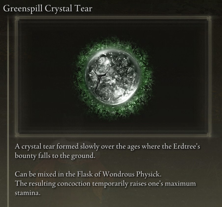 Greensplit Crystal Tear - Elden Ring