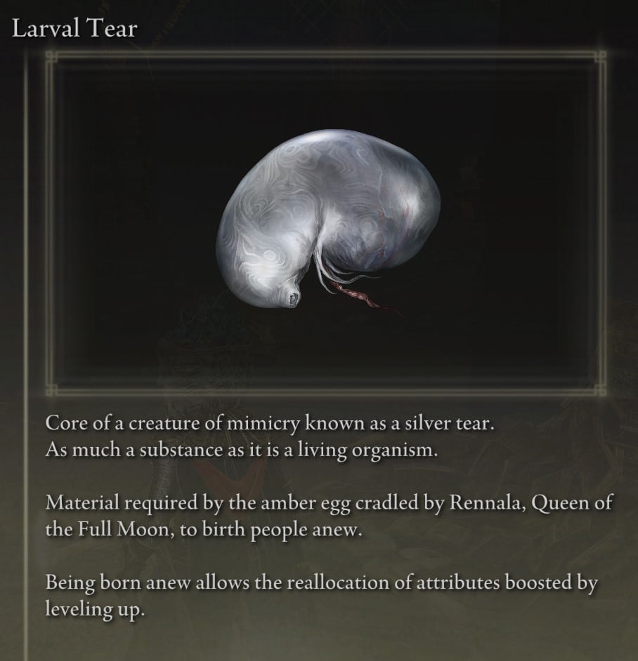 Larval Tear item description in Elden Ring