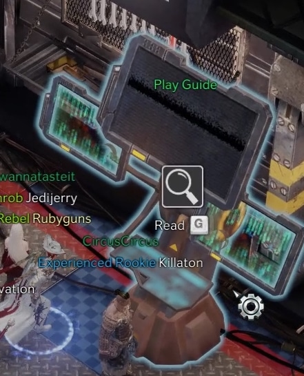 Lost Ark Arkesia Grand Prix - image showing the Play Guide panel at the back of the lobby