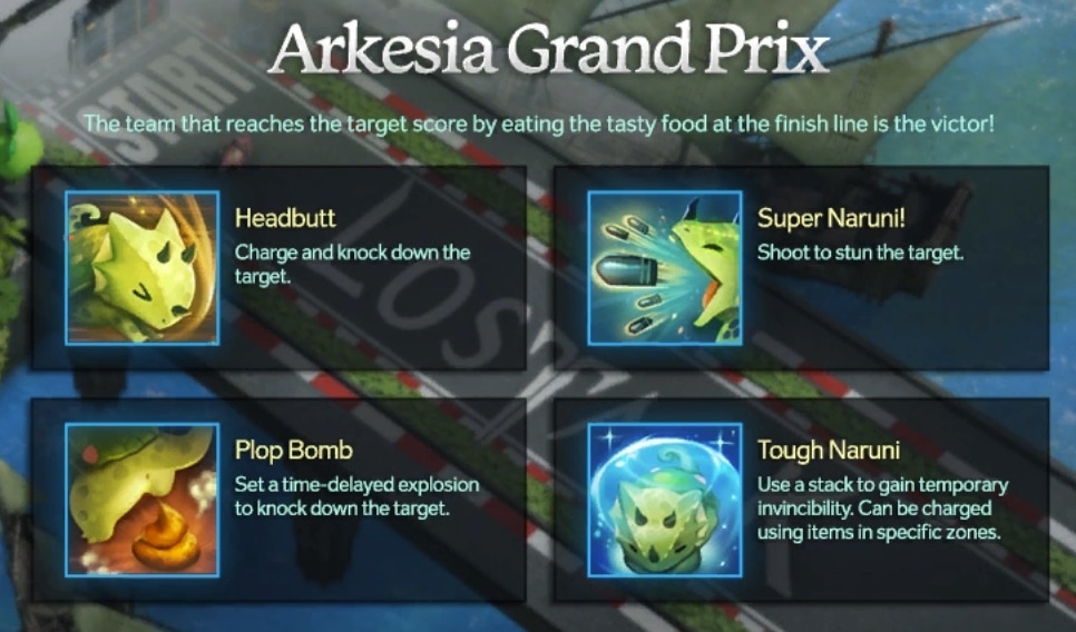 Lost Ark Arkesia Grand Prix - The Play Guide information on Naruni Skills used in the race.