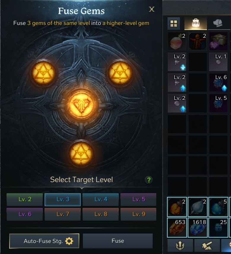 Fusing and Rerolling Gems