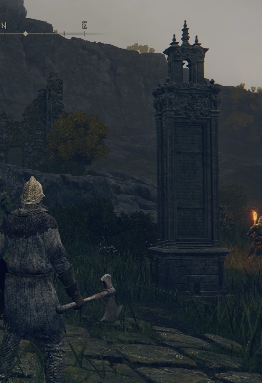 Pilar with a map fragment