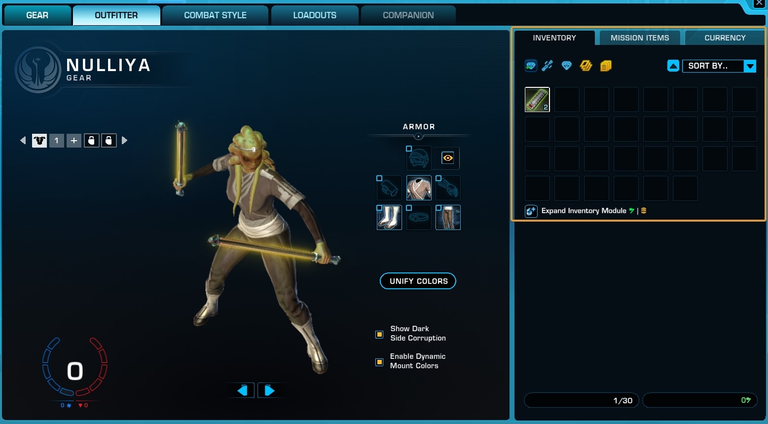 SWTOR 7.1 PTS New Inventory colors