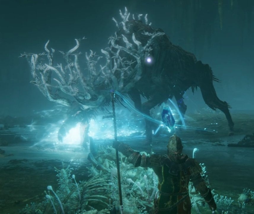 Ancestor Spirit boss Elden Ring - Spitfire Breath