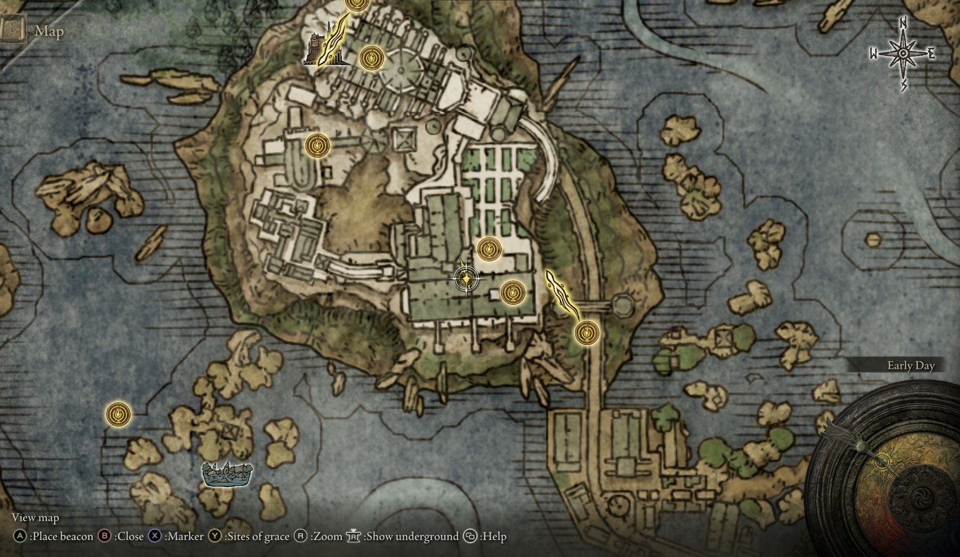 Items Locations at the Academy of Raya Lucaria - Stonesword Key map location 2