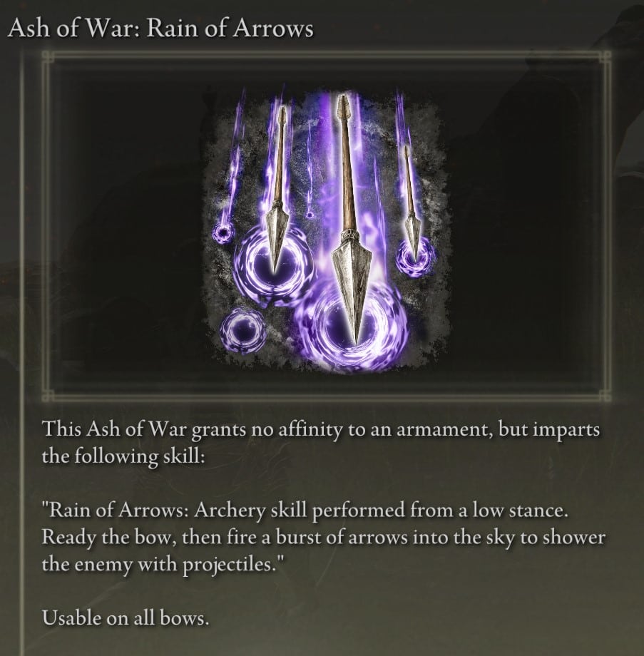 Redmane Painting reward - ash of war: rain of arrows