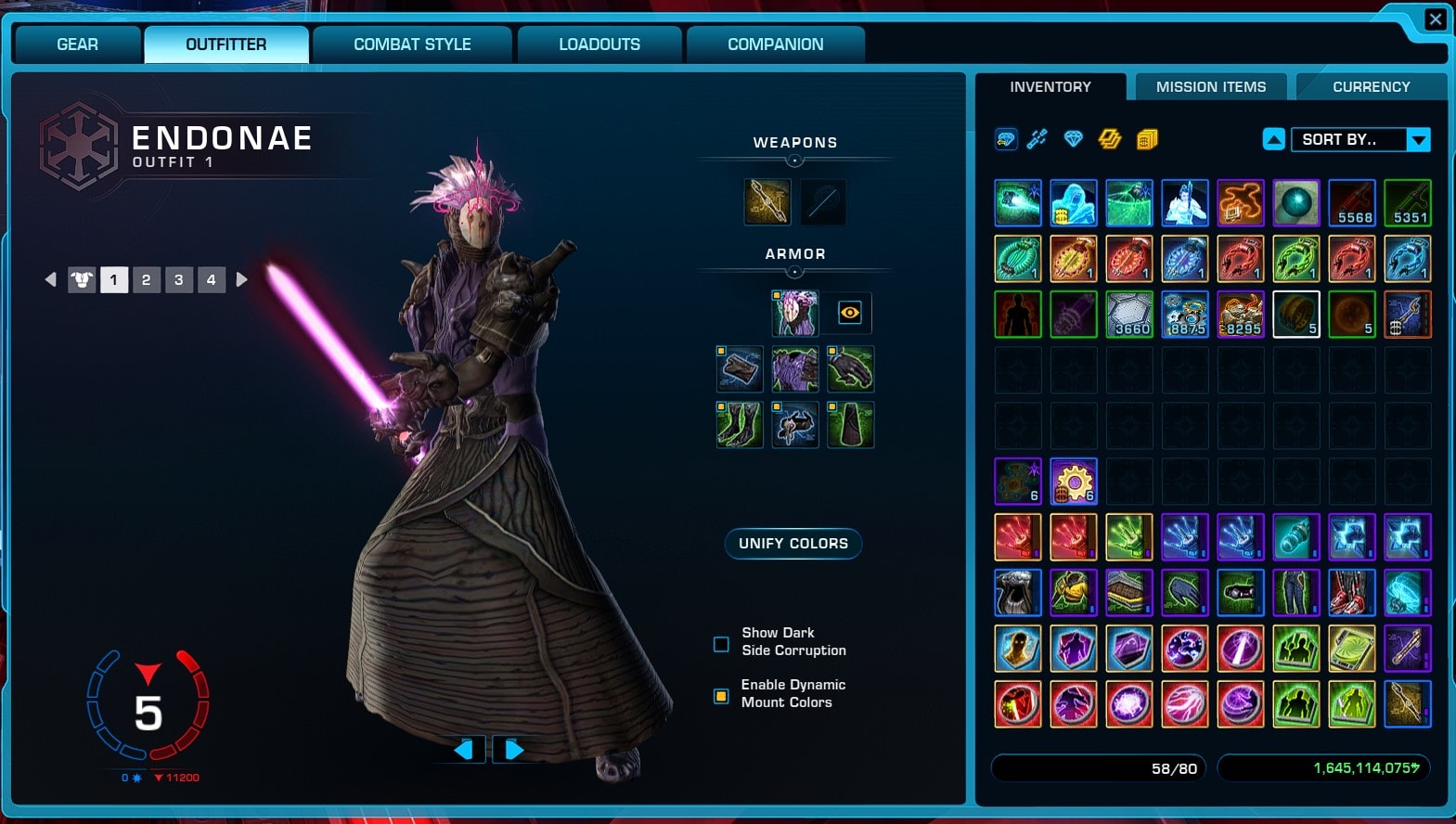 SWTOR 7.0.2 - Weapons in Outfitter