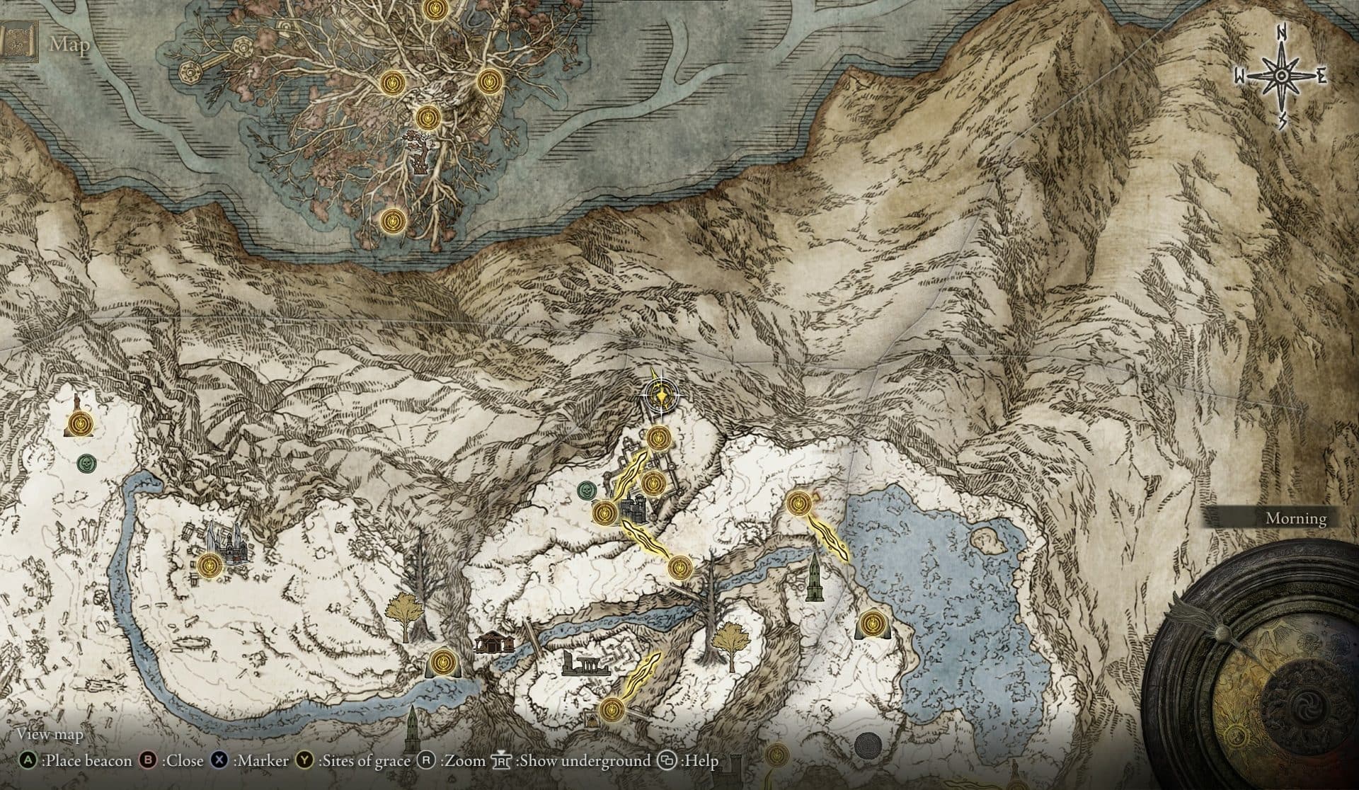 Where to find the Haligtree Secret Medallion (Left) in Elden Ring - map location of Castle Sol in the northeastern part of the Mountaintops of the Giants
