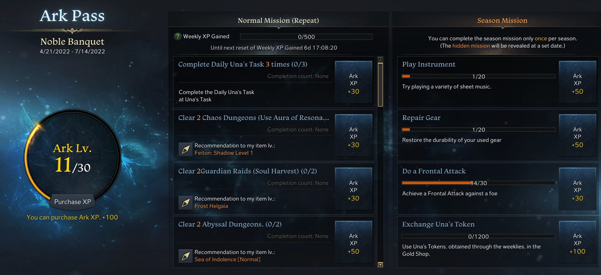 lost ark ark pass guide missions