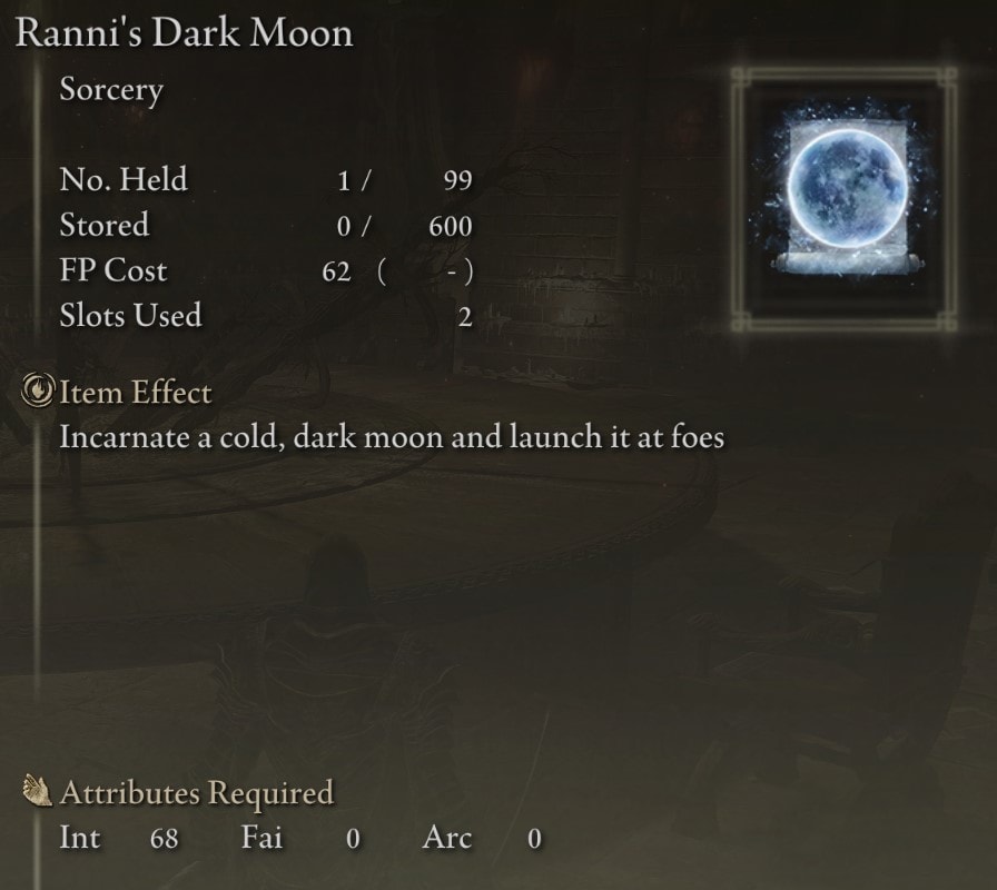 Ranni's Dark Moon stats