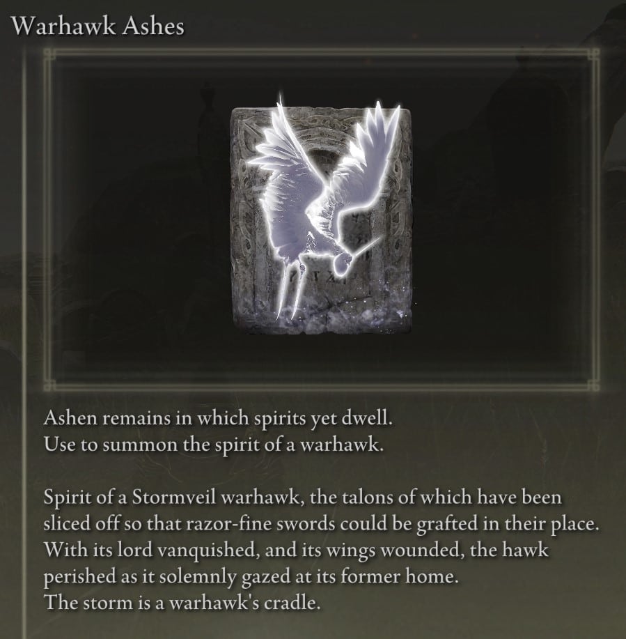 Prophecy Painting reward - warhawk ashes