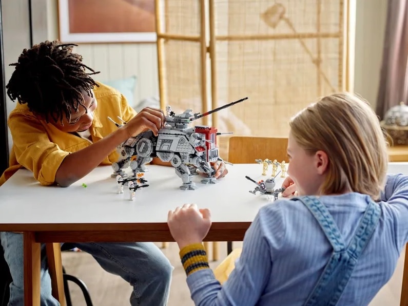 AT-TE Walker LEGO Set - kids playing