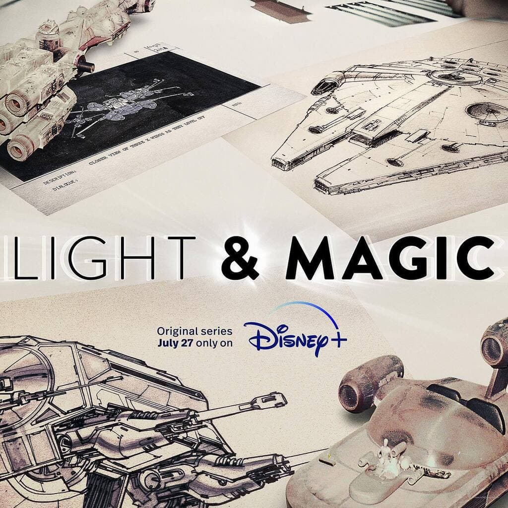 Official poster for Light & MAGIC, the 6 episode mini series documenting the birth and evolution of ILM