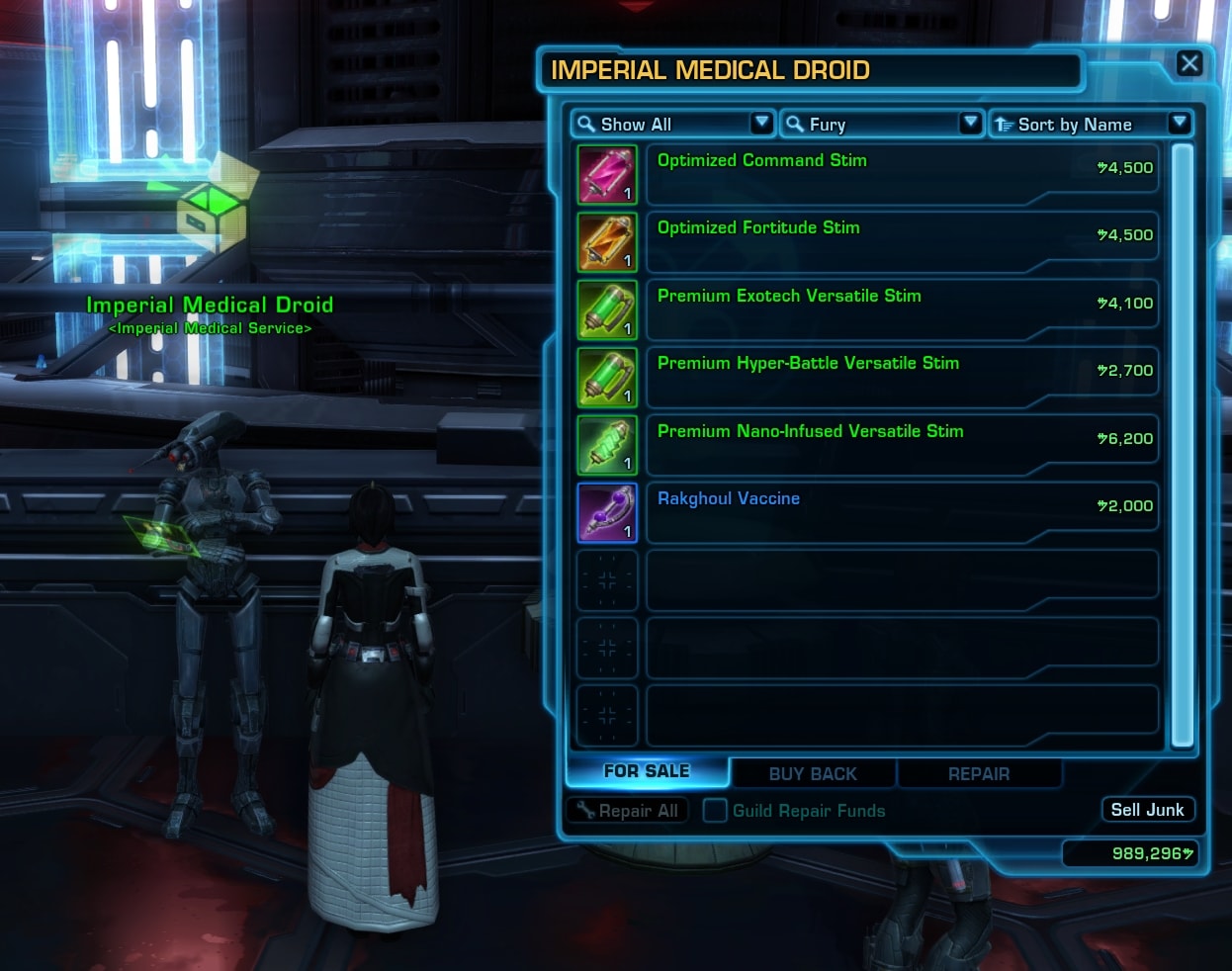 SWTOR Vendor UI
