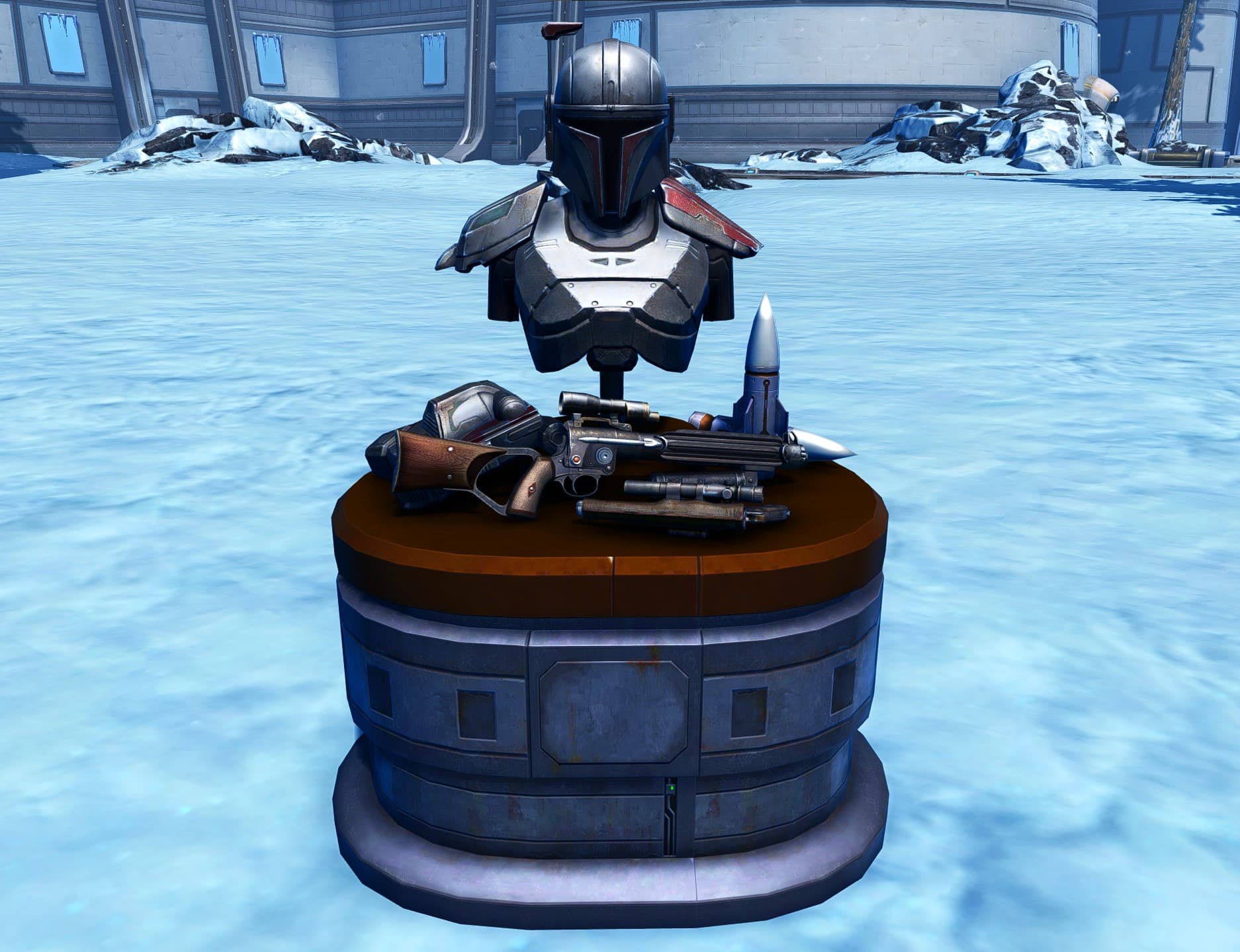 SWTOR Daimyo Decoration Bundle Items Overview - Bounty Hunter's Gear Display